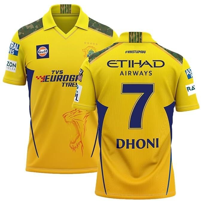 IPL 2024 CSK Dhoni 7 Jersey